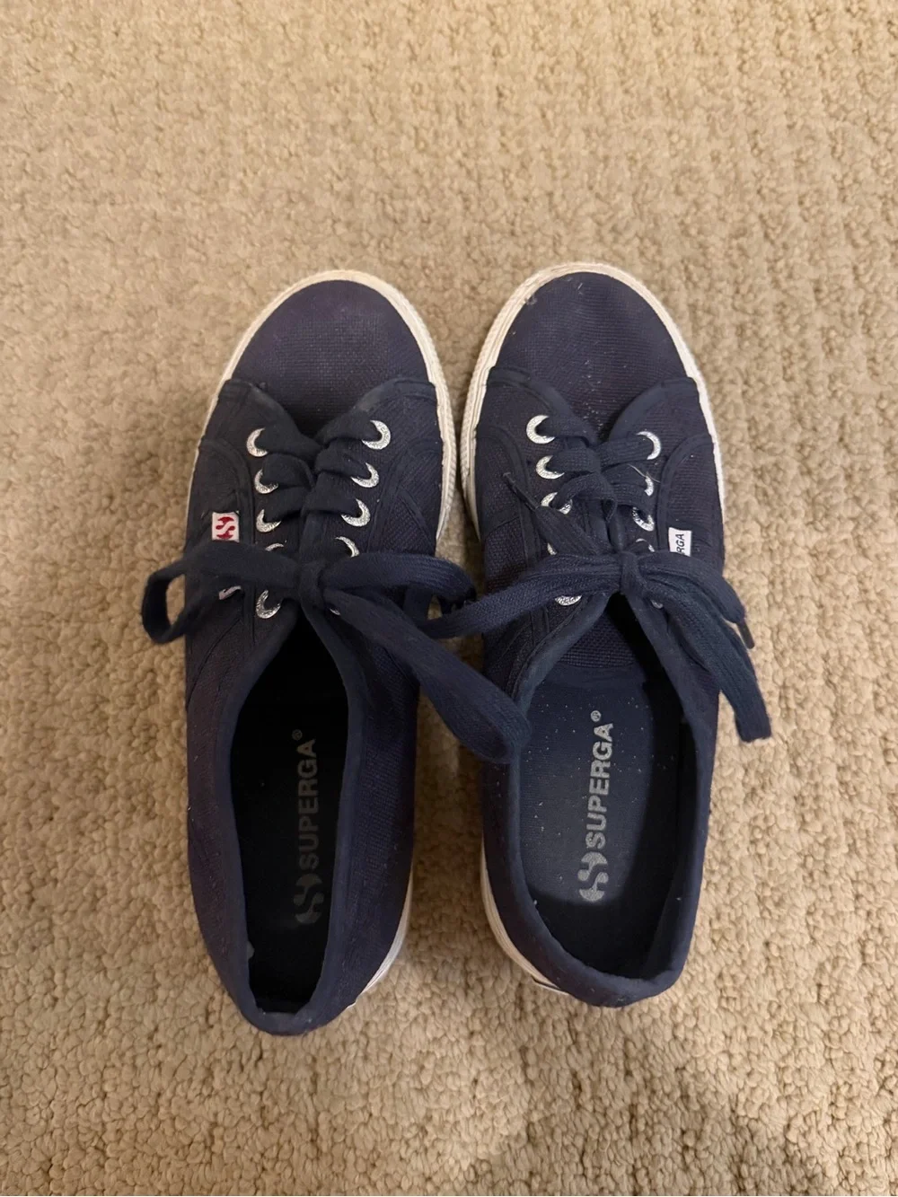 Superga Men's Low-Top Sneakers in Navy and White